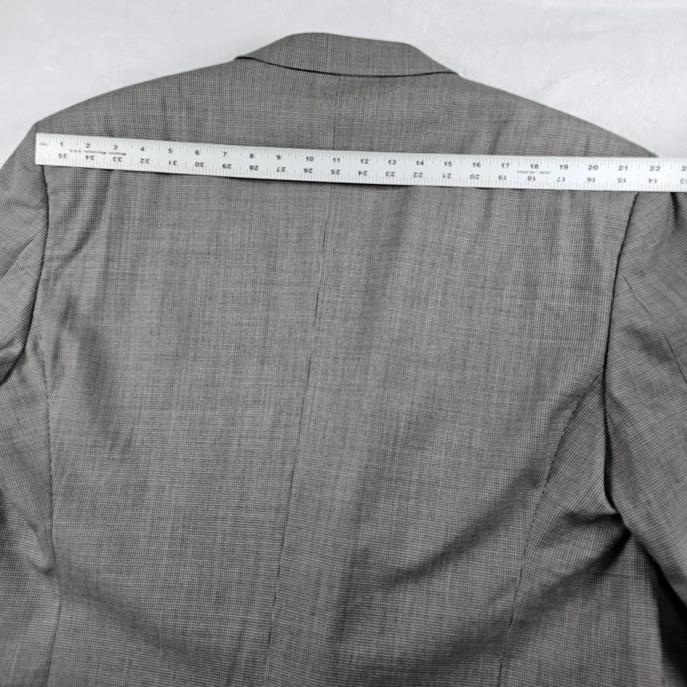 Vtg Joseph Abboud Suit Double Breasted Peak 48 XLong 36x34 Houndstooth 100% Wool